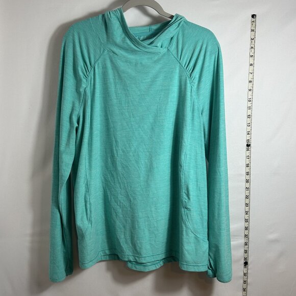 Danskin Now DriMore green hooded long-sleeve athletic top with thumb holes XXL - Picture 1 of 7